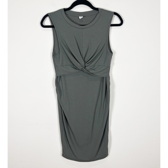 Front Of Closet Dresses & Skirts - Women's Maternity Twist Front Sleeveless Bodycon Ribbed Tank Dress Medium
